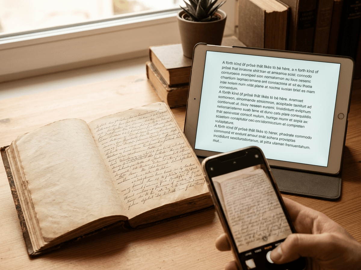 Gammel gotisk håndskrift gøres læsbar på en tablet